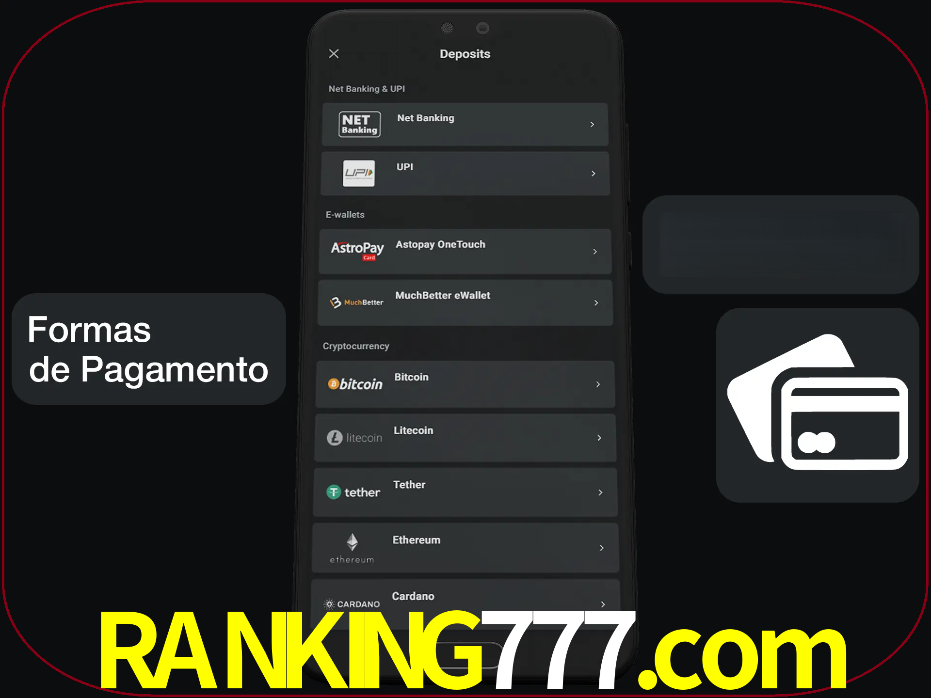 Escolha a forma de pagamento de sua preferência.