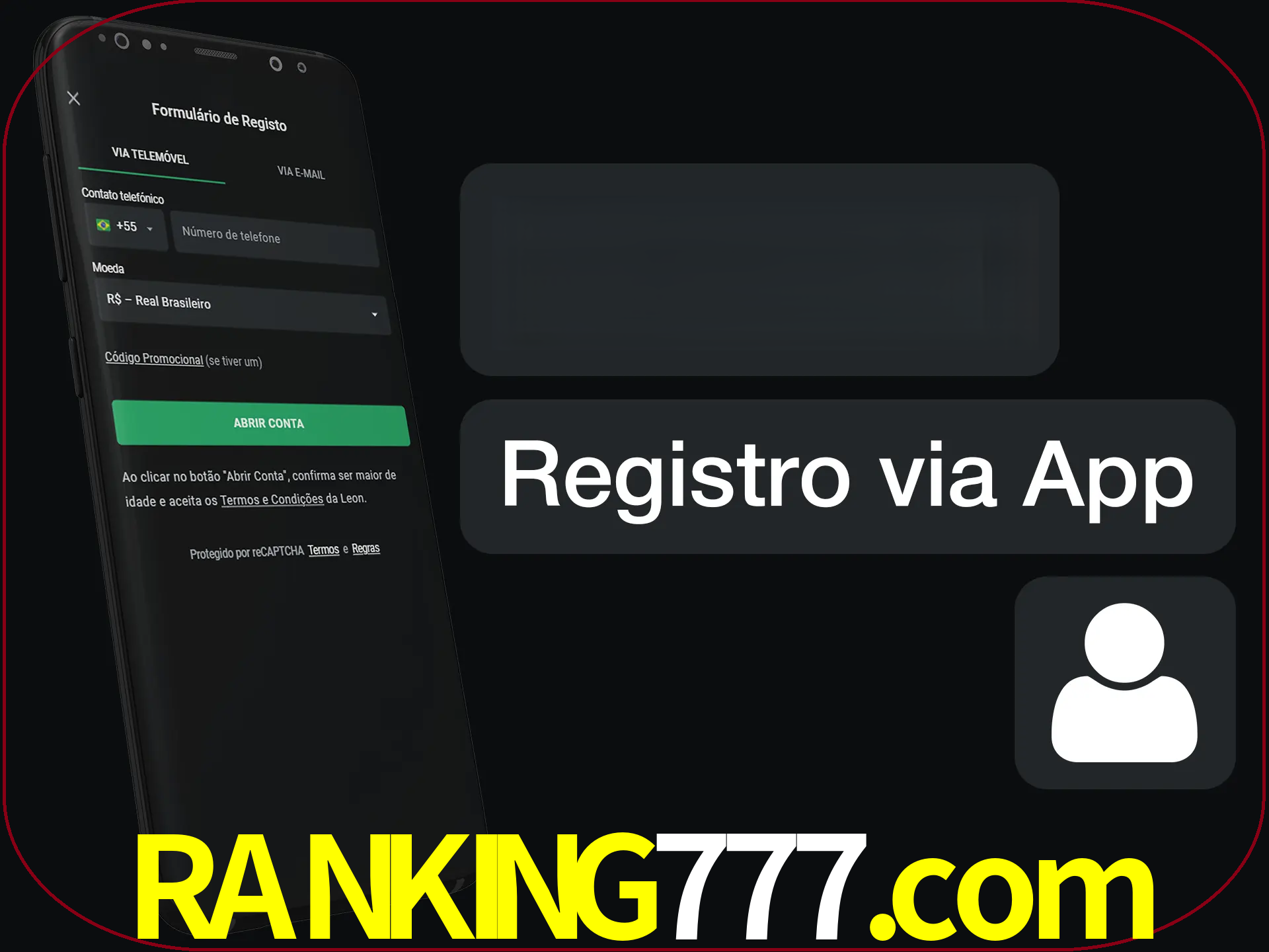 Registre-se com duas etapas usando o aplicativo.