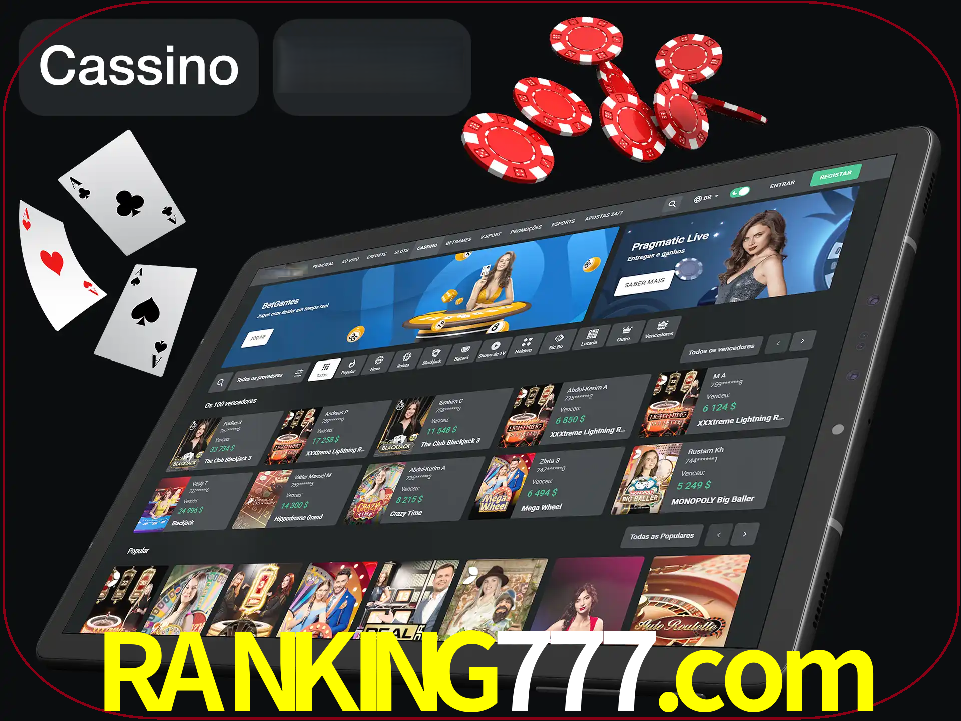 Jogue vários jogos de cassino em nosso cassino.