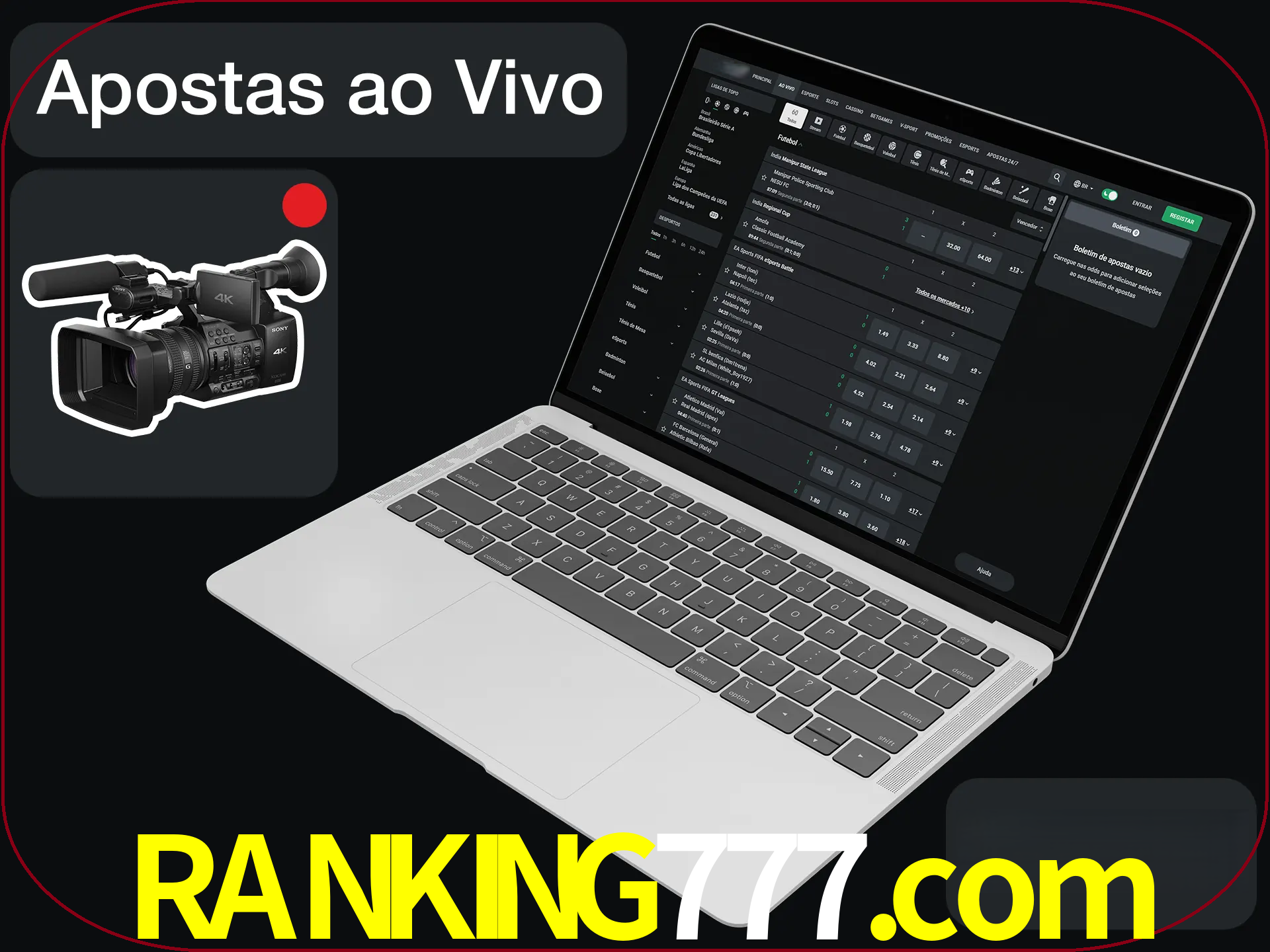 Aposte em formato ao vivo em nosso site.